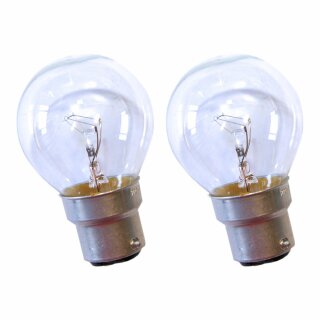 2 x Tropfen Kugel Glühbirne 25W B22d KLAR 25 Watt B22 Glühbirnen Glühlampe Glühlampen