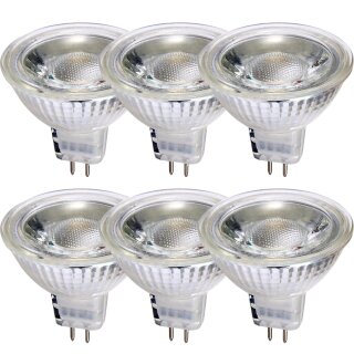 6 x LED Premium Glas Reflektor GU5,3 5W 350lm warmweiß 2700K 38°