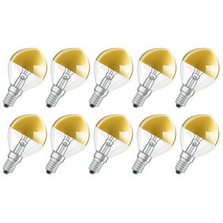 10 x Osram Tropfen Kopfspiegel Gold 40W E14 Glühbirne Glühlampe Glühbirnen