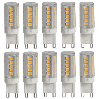 10 x LED Leuchtmittel G9 3,5W 400lm 230V warmweiß 3000K 300°