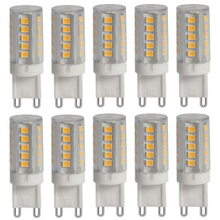 10 x LED Leuchtmittel G9 3,5W 400lm 230V warmweiß 3000K 300°