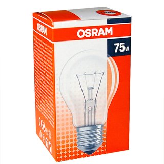 1 x Osram Glühbirne 75W E27 klar Glühlampe 75 Watt Glühbirnen Glühlampen