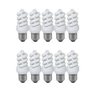 10 x Paulmann ESL Energiesparlampe Spirale 9W = 50W E27...