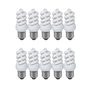 10 x Paulmann ESL Energiesparlampe Spirale 9W = 50W E27 warmweiß 2700K 880.14