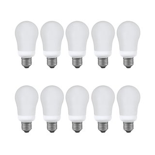 10 x ESL Energiesparlampe AGL Glühlampenform 15W = 75W E27 matt 2700K warmweiß 8h