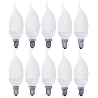 10 x Paulmann ESL Energiesparlampe 5W E14 Windstoßkerze Cosy 2700K Warmweiß PX001