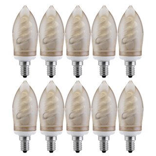 10 x Paulmann ESL Energiesparlampe Kerze 7W = 25W E14...