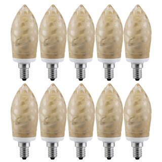 10 x Paulmann ESL Energiesparlampe Kerze 7W = 25W E14 krokeis gold warmweiß 2500K 88063 PX001