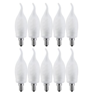 10 x Paulmann ESL Energiesparlampe Kerze 7W = 25W E14...