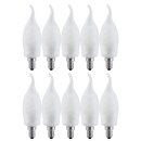 10 x Paulmann ESL Energiesparlampe Kerze 7W = 25W E14 Windstoß satiniert matt warmweiß 2700K 88069