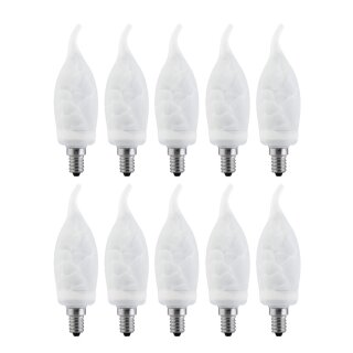 10 x Paulmann ESL Energiesparlampe Kerze 7W = 25W E14 Windstoß Cosy Alabaster warmweiß 2700K 880.71 PX001