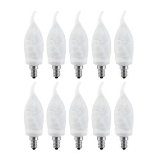 10 x Paulmann ESL Energiesparlampe Kerze 7W = 25W E14 Windstoß Cosy Alabaster warmweiß 2700K 880.71 PX001