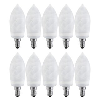 10 x Paulmann ESL Energiesparlampe Kerze 7W = 25W E14 Alabaster warmweiß 2700K 88083 PX001