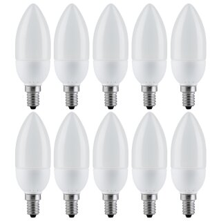 10 x Paulmann ESL Energiesparlampe Kerze 7W = 25W E14 matt warmweiß 2700K 89107