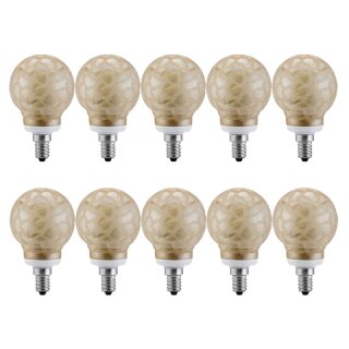 10 x Paulmann ESL Energiesparlampe Globe G60 7W = 25W E14 Krokoeis gold warmweiß 2700K 870.77 PX001