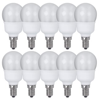 10 x Paulmann ESL Energiesparlampe Tropfen 5W = 20W E14 matt warmweiß 2700K 89441 PX001