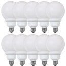 10 x ESL Energiesparlampe Globe G100 15W E27 warmweiß 2700K