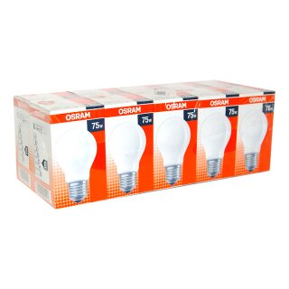 10 x OSRAM Glühbirne 75W E27 MATT Glühlampe 75 Watt...
