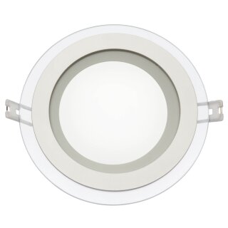 LED Panel Rund mit leuchtendem Glas-Rand 6W 340lm WW warmweiß 3000K