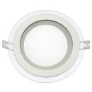 LED Panel Rund mit leuchtendem Glas-Rand 12W 600lm WW warmweiß 3000K