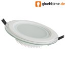 LED Panel Rund mit leuchtendem Glas-Rand 12W 600lm WW warmweiß 3000K