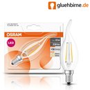 6 x Osram LED Retrofit Filament Windstoß Kerze 2W fast 25W E14 klar Classic BA 25