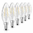 6 x Osram LED Retrofit Filament Kerze gedreht 2W fast 25W E14 klar Classic BW 25
