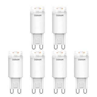 6 x Osram LED Leuchtmittel 2,5W = 20W G9 klar warmweiß 2700K LED Star Pin20 G9 240°