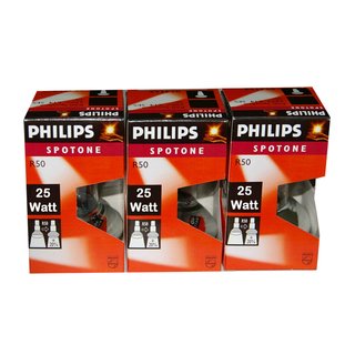 3 x Philips Reflektor Glühbirne Spotone R50 25W 25 Watt Glühlampe E14 Reflektorlampe