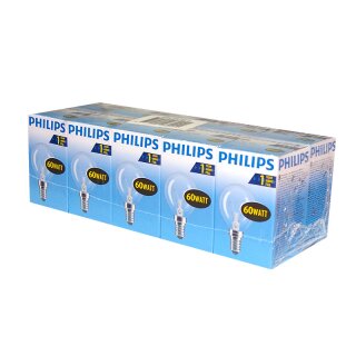 10 x Philips Glühbirne Tropfen 60W E14 klar Glühlampe 60 Watt warmweiß dimmbar