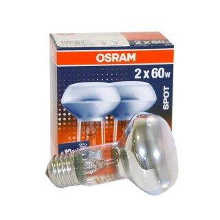 2 x Osram Reflektor Spot R63 60W Glühlampe E27 Glühbirne Matt matt 60 Watt