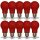 10 x LED Leuchtmittel Birnenform 3W = 25W E27 ROT Innen- & Außenbereich Party