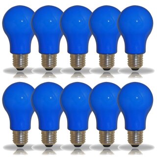 10 x LED Leuchtmittel Birnenform 3W = 25W E27 BLAU Innen- & Außenbereich Party