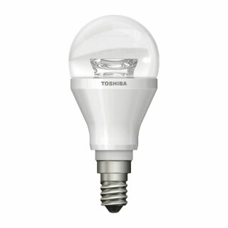 LED Toshiba Tropfen 6W = 25W E14 Klar Leuchtmittel Warmweiß 2700K 250lm DIMMBAR