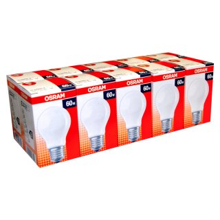 10 x OSRAM Glühbirne 60W E27 MATT Glühlampe Glühbirnen Glühlampen 60 Watt