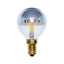 LED Filament Tropfen 4W = 40W E14 Kopfspiegel Silber...