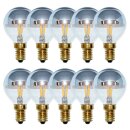 10 x LED Filament Tropfen 4W = 40W E14 Kopfspiegel Silber Glühfaden warmweiß 2200K