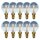 10 x LED Filament Tropfen 4W = 40W E14 Kopfspiegel Silber Glühfaden warmweiß 2200K