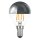 10 x LED Filament Tropfen 4W = 40W E14 Kopfspiegel Silber Glühfaden warmweiß 2200K