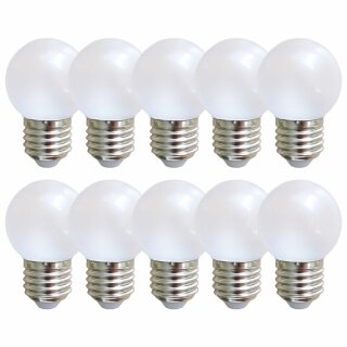 10 x LED Tropfen 0,7W E27 matt warmweiß 2700K Kunststoff für Außeneinsatz