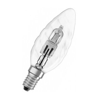 Osram Kerze Eco Halogen BW Glühbirne 30W = 40W E14 klar gedreht Glühlampe warmweiß dimmbar