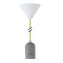 Design Pendelleuchte Textilkabel grasgrün mit Beton...