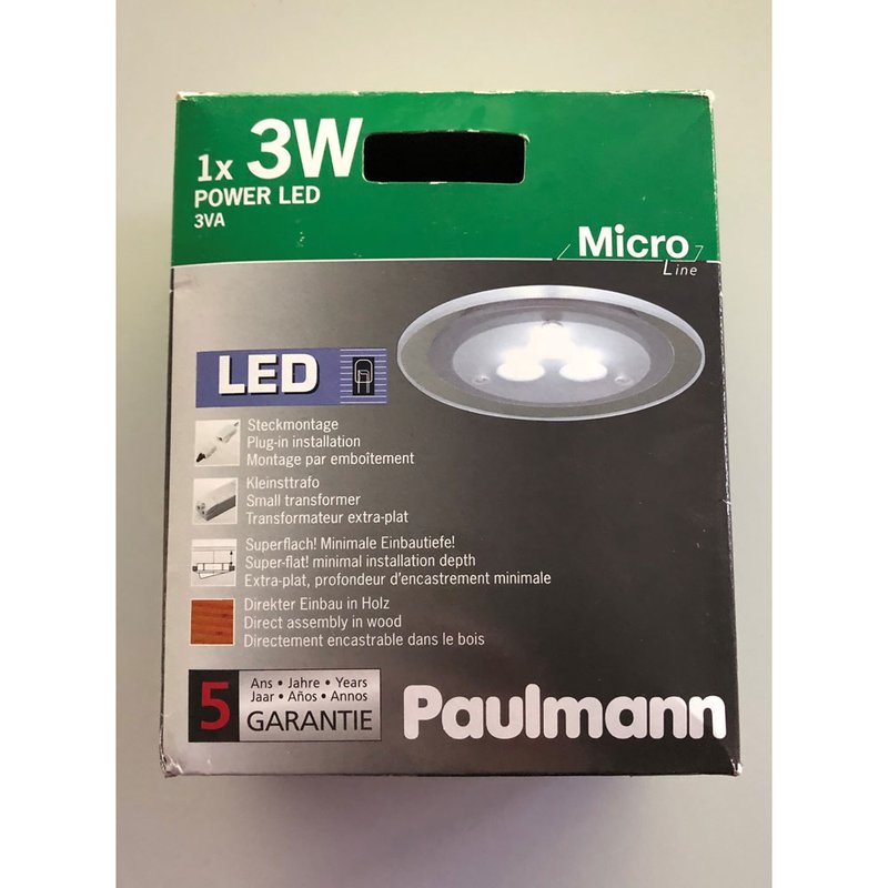 für Einbauleuchte LED 1x Paulmann Micro 3W Line Holz Einbaustrahler
