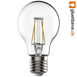 LED Filament A60 Glühbirne 4W = 40W E27 klar 470lm Retro Nostalgie warmweiß 2700K