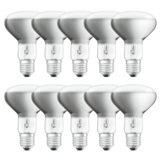 10 x Osram Eco Halogen Reflektor R80 57W = 75W E27 matt dimmbar warmweiß