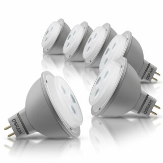 6 x Osram LED Star Leuchtmittel Reflektor 3W = 20W GU5,3 MR16 warmweiß 2700K 36°