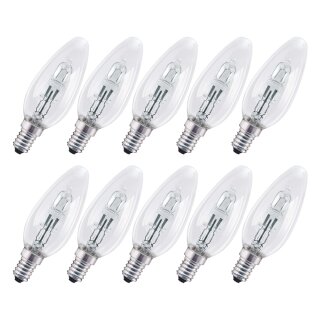 10 x Osram Eco Halogen Kerze 20W = 25W E14 klar Classic Glühbirne Glühlampe dimmbar