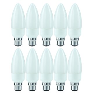 10 x Paulmann ESL Energiesparlampe Kerze 7W B22d Warmweiß 2700K