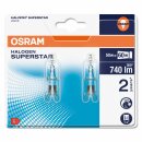 2 x Osram Eco Halogen Stiftsockellampe 48W = 60W G9 klar 230V 740lm Halopin Superstar