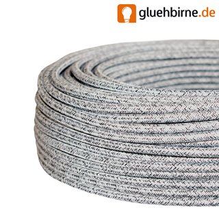 Textilkabel Baumwolle grau 3 Adern H03VV-F 3*0,75mm²